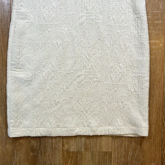 Lou & Grey Cream Textured Shirt Dress Short Sleeve Quilted Women's Small S - Picture 4 of 14